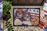 Shih Tzu Americana Sweethearts Indoor or Outdoor Mat 24x36 PPP3273JMAT - Precious Pet Paintings