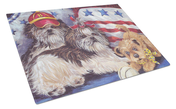 Buy this Shih Tzu Americana Sweethearts Glass Cutting Board Large PPP3273LCB