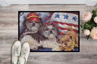 Shih Tzu Americana Sweethearts Indoor or Outdoor Mat 18x27 PPP3273MAT - Precious Pet Paintings