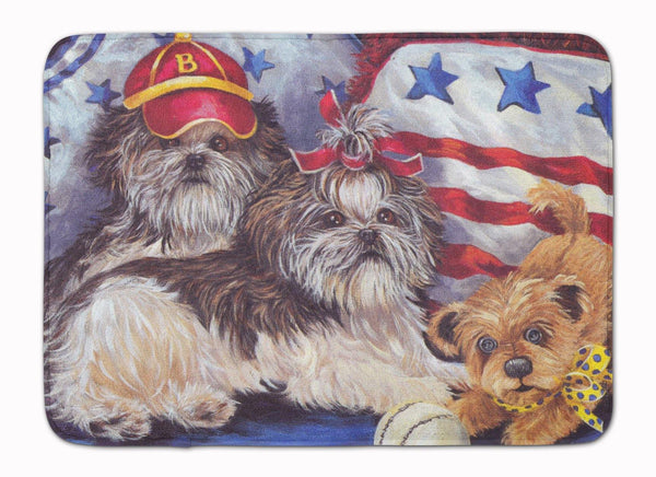 Buy this Shih Tzu Americana Sweethearts Machine Washable Memory Foam Mat PPP3273RUG