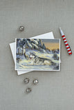 Siberian Husky Winterscape Greeting Cards and Envelopes Pack of 8