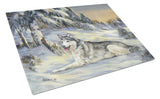 Buy this Siberian Husky Winterscape Glass Cutting Board Large PPP3274LCB