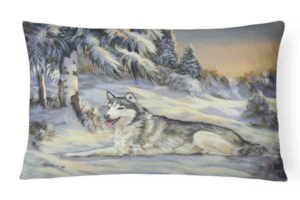 Buy this Siberian Husky Winterscape Canvas Fabric Decorative Pillow PPP3274PW1216