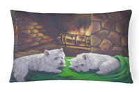 Buy this Westie A Winter's Night Canvas Fabric Decorative Pillow PPP3276PW1216