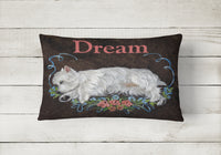 Westie Dream Canvas Fabric Decorative Pillow PPP3278PW1216