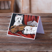 Westie Fiddlers Greeting Cards and Envelopes Pack of 8