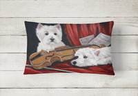 Westie Fiddlers Canvas Fabric Decorative Pillow PPP3279PW1216