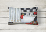 Westie Pour Le Bain Bathtime Canvas Fabric Decorative Pillow PPP3281PW1216