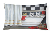 Buy this Westie Pour Le Bain Bathtime Canvas Fabric Decorative Pillow PPP3281PW1216