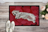 Westie Queen of Hearts Indoor or Outdoor Mat 24x36 PPP3283JMAT