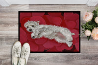 Westie Queen of Hearts Indoor or Outdoor Mat 18x27 PPP3283MAT