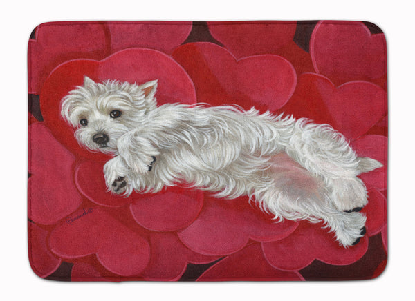 Buy this Westie Queen of Hearts Machine Washable Memory Foam Mat PPP3283RUG