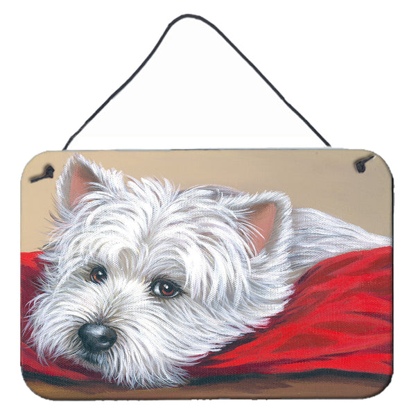 Buy this Westie Red Pillow Wall or Door Hanging Prints PPP3284DS812
