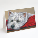 Buy this Westie Red Pillow Greeting Cards and Envelopes Pack of 8