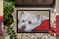 Westie Red Pillow Indoor or Outdoor Mat 24x36 PPP3284JMAT
