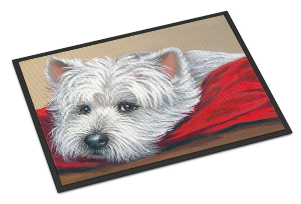 Buy this Westie Red Pillow Indoor or Outdoor Mat 18x27 PPP3284MAT