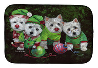 Buy this Westie Christmas Santa's Assistants Dish Drying Mat PPP3285DDM