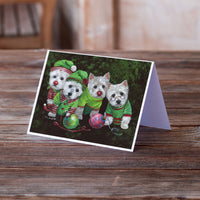 Westie Christmas Santa's Assistants Greeting Cards and Envelopes Pack of 8