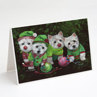 Buy this Westie Christmas Santa's Assistants Greeting Cards and Envelopes Pack of 8