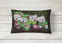 Westie Christmas Santa's Assistants Canvas Fabric Decorative Pillow PPP3285PW1216