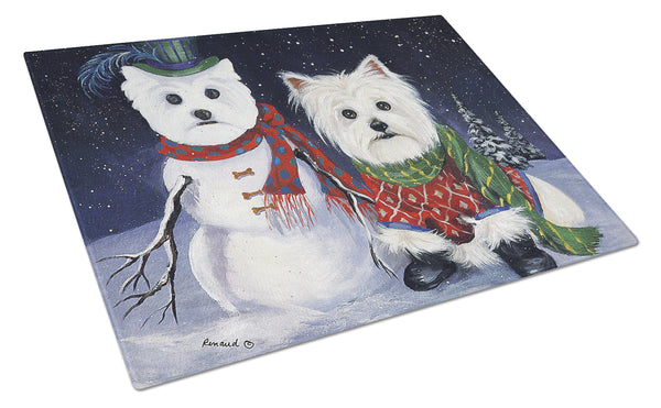 Buy this Westie Christmas Self Portrait Glass Cutting Board Large PPP3286LCB