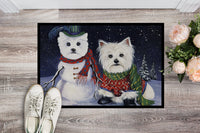 Westie Christmas Self Portrait Indoor or Outdoor Mat 18x27 PPP3286MAT