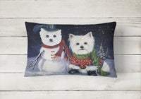 Westie Christmas Self Portrait Canvas Fabric Decorative Pillow PPP3286PW1216