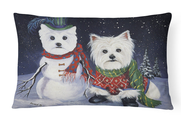 Buy this Westie Christmas Self Portrait Canvas Fabric Decorative Pillow PPP3286PW1216