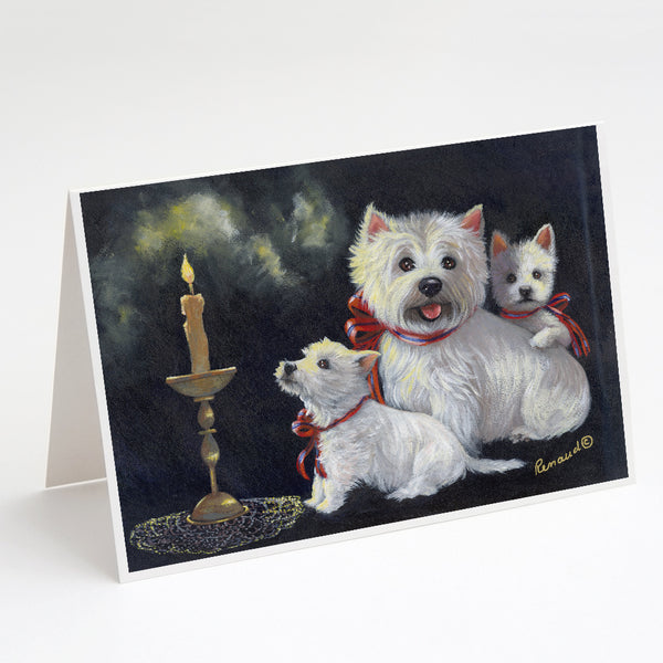 Buy this Westie Westie's Aglow Greeting Cards and Envelopes Pack of 8