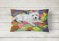 Westie Zoe's Mail Canvas Fabric Decorative Pillow PPP3289PW1216