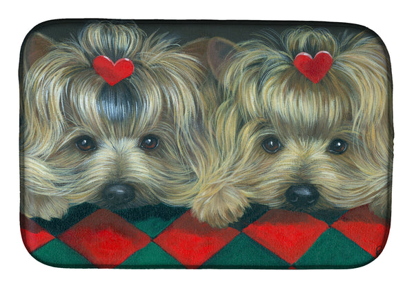 Buy this Yorkshire Terrier Yorkie 2 Hearts Dish Drying Mat PPP3290DDM