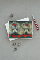 Yorkshire Terrier Yorkie 2 Hearts Greeting Cards and Envelopes Pack of 8