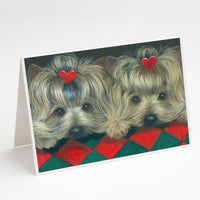 Buy this Yorkshire Terrier Yorkie 2 Hearts Greeting Cards and Envelopes Pack of 8