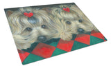 Buy this Yorkshire Terrier Yorkie 2 Hearts Glass Cutting Board Large PPP3290LCB