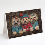 Buy this Yorkshire Terrier Yorkie Christmas Elves Greeting Cards and Envelopes Pack of 8