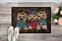 Yorkshire Terrier Yorkie Christmas Elves Indoor or Outdoor Mat 24x36 PPP3291JMAT