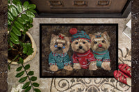 Yorkshire Terrier Yorkie Christmas Elves Indoor or Outdoor Mat 24x36 PPP3291JMAT