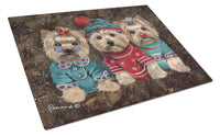 Buy this Yorkshire Terrier Yorkie Christmas Elves Glass Cutting Board Large PPP3291LCB