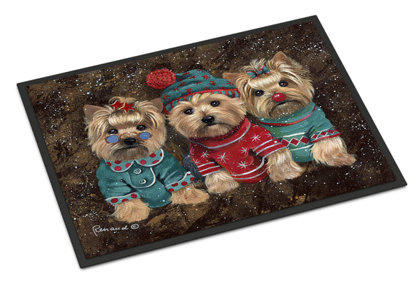 Buy this Yorkshire Terrier Yorkie Christmas Elves Indoor or Outdoor Mat 18x27 PPP3291MAT
