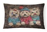 Buy this Yorkshire Terrier Yorkie Christmas Elves Canvas Fabric Decorative Pillow PPP3291PW1216