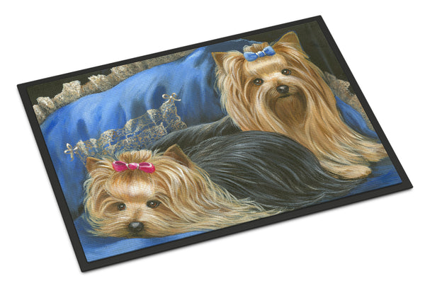 Buy this Yorkshire Terrier Yorkie Satin and Lace Indoor or Outdoor Mat 18x27 PPP3293MAT