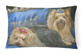 Buy this Yorkshire Terrier Yorkie Satin and Lace Canvas Fabric Decorative Pillow PPP3293PW1216