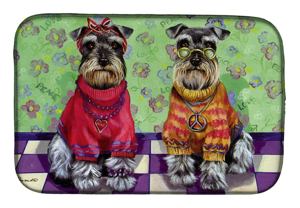 Buy this Schnauzer Love and Peace Dish Drying Mat PPP3333DDM