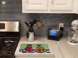 Schnauzer Love and Peace Glass Cutting Board Large PPP3333LCB