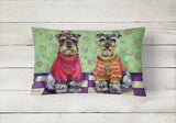 Schnauzer Love and Peace Canvas Fabric Decorative Pillow PPP3333PW1216