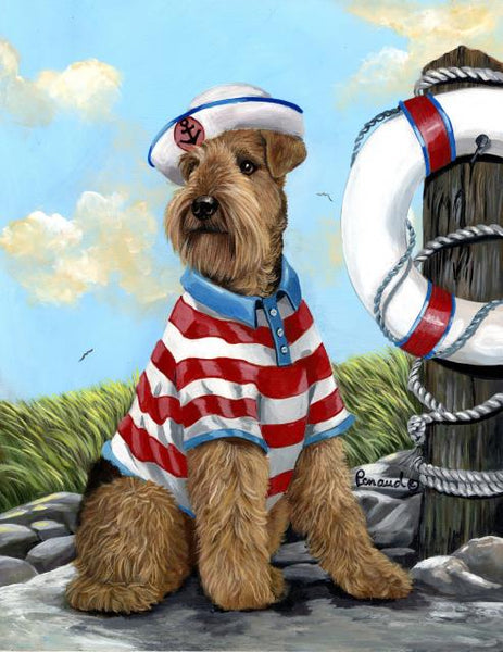 Wheaten Terrier the Skipper Garden Flag